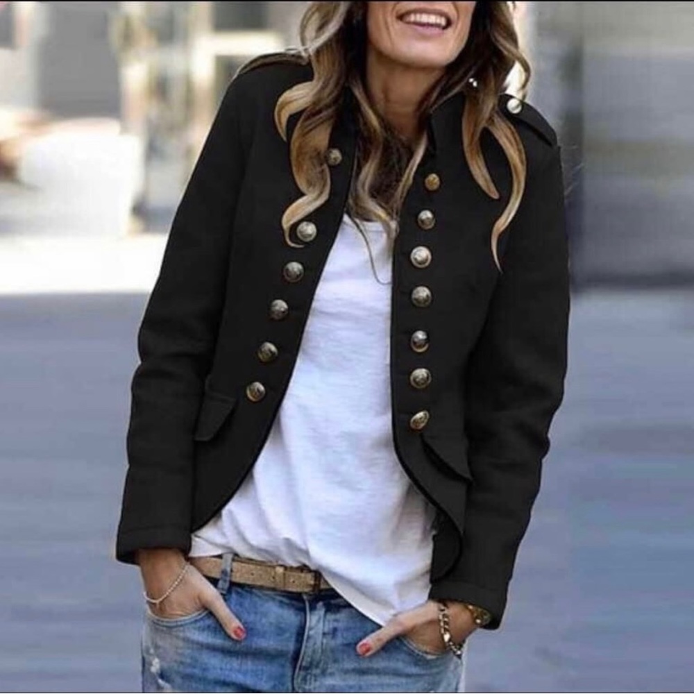 NWT Women’s Black, Mandarin Style Blazer- Large